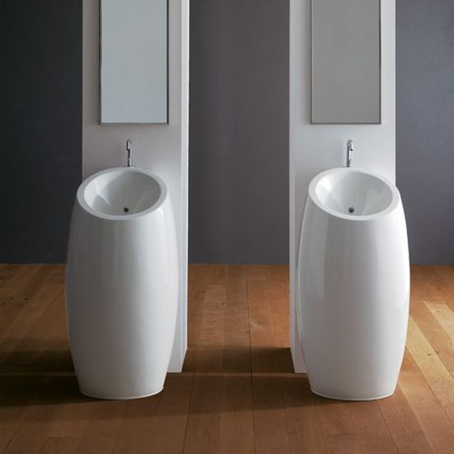 Bodenstehendes Waschbecken - Planet - Scarabeo Ceramiche - Keramik / kreisförmig / 1-Loch