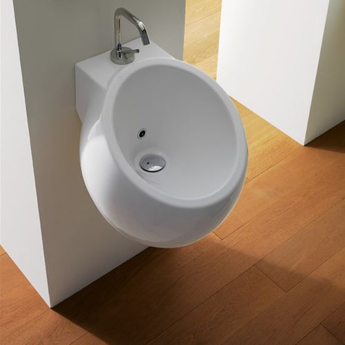 Wand-Waschbecken - Planet 45 - Scarabeo Ceramiche - emaillierte Keramik / 1-Loch / modern