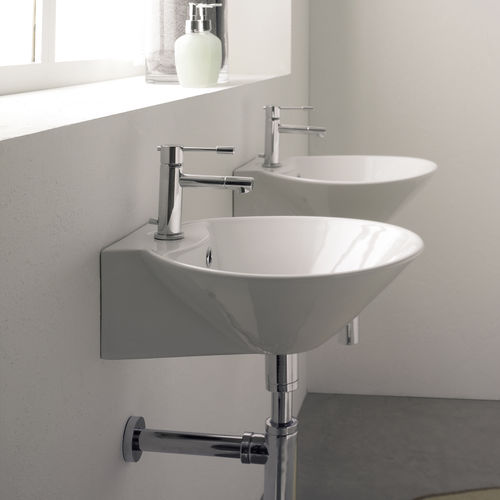 Wand-Waschbecken - 8010R - Scarabeo Ceramiche - Keramik / rund / 1-Loch