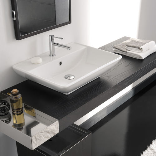 Aufsatzwaschbecken - 8046R - Scarabeo Ceramiche - Keramik / rechteckig / 1-Loch