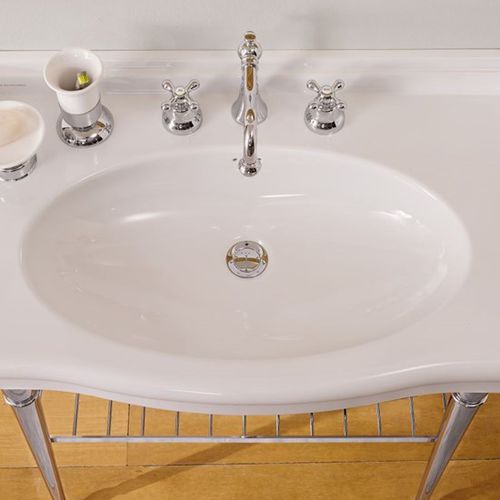Wand-Waschbecken - 5302 - Scarabeo Ceramiche - Keramik / mit Ablage / oval
