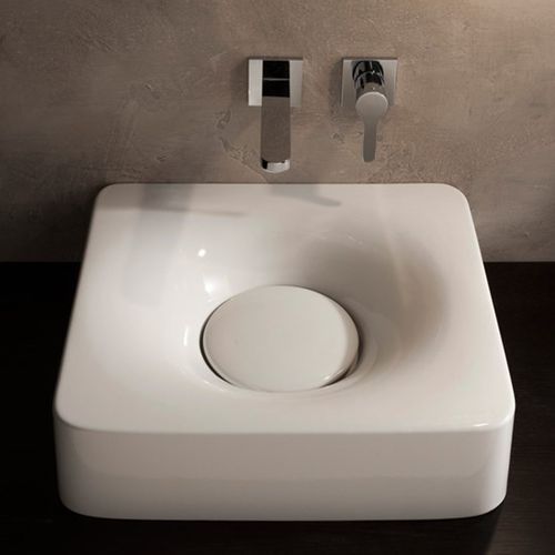 Aufsatzwaschbecken - 6001 - Scarabeo Ceramiche - Keramik / quadratisch / ohne Öffnung