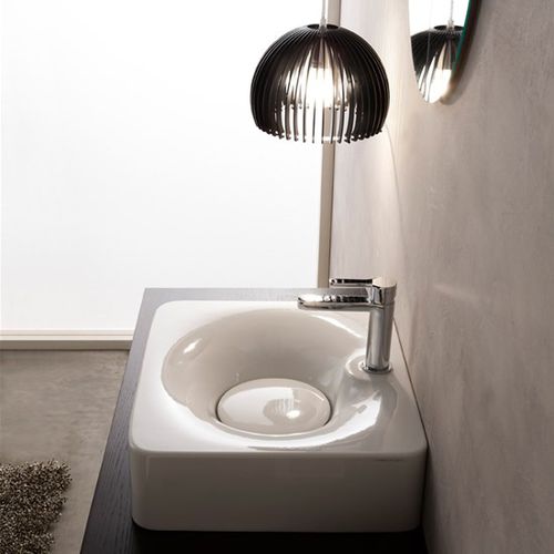 Aufsatzwaschbecken - 6003 - Scarabeo Ceramiche - Keramik / rechteckig / 1-Loch