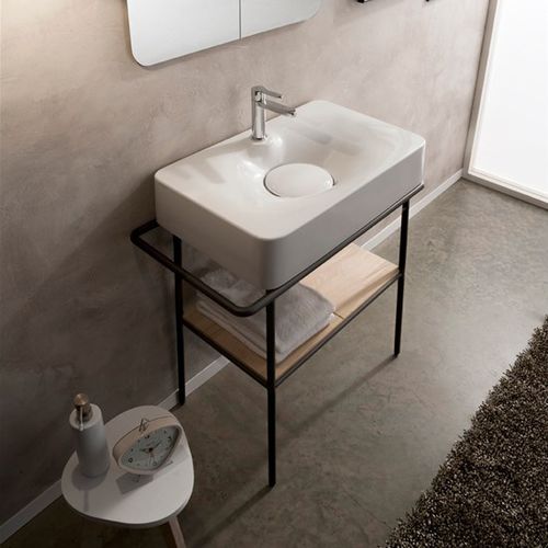Aufsatzwaschbecken - 6004 - Scarabeo Ceramiche - Keramik / mit verstellbarem Spiegel / rechteckig