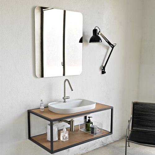 Aufsatzwaschbecken - GLAM - Scarabeo Ceramiche - Keramik / rechteckig / 3-Loch