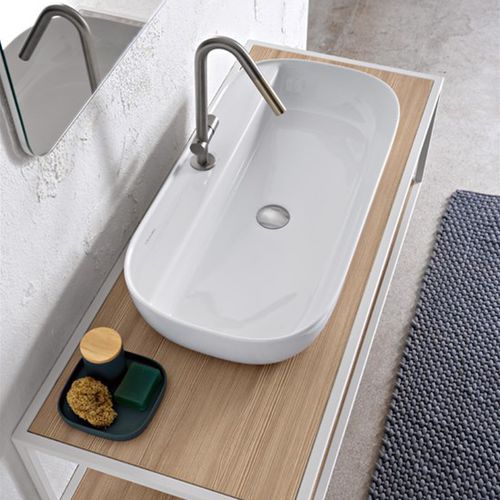 Aufsatzwaschbecken - Glam - Scarabeo Ceramiche - Keramik / Hochglanz / 1-Loch