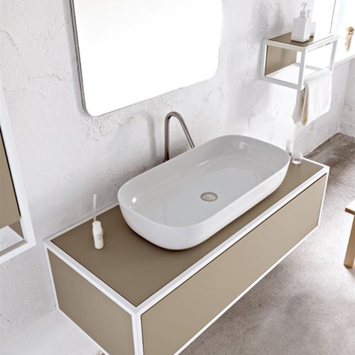 Aufsatzwaschbecken - Glam - Scarabeo Ceramiche - Keramik / rechteckig / modern