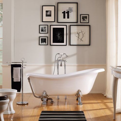 Ovale Badewanne - 5359  - Scarabeo Ceramiche - auf Füßen / für Wohnungen / Keramik