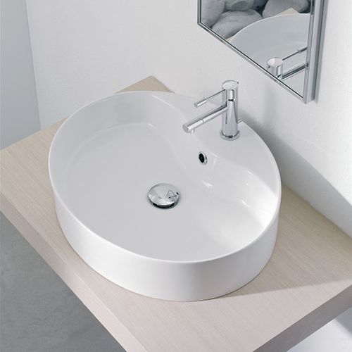 Aufsatzwaschbecken - 8030R - Scarabeo Ceramiche - Keramik / oval / 1-Loch