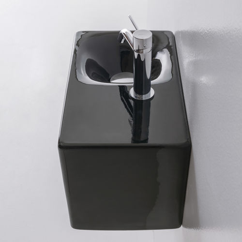 Einbauwaschbecken - NIGHT - Scarabeo Ceramiche - Keramik / mit integrierter Waschtischplatte / rechteckig