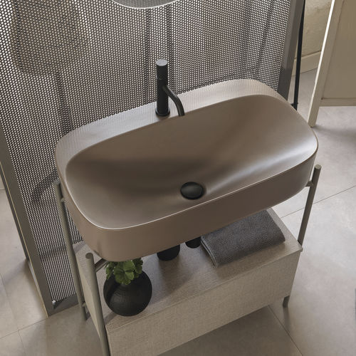 Aufsatzwaschbecken - SAND - Scarabeo Ceramiche - Keramik / oval / 1-Loch