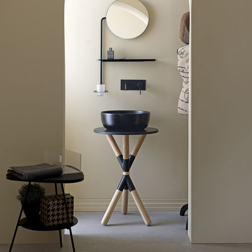 Waschbecken-Unterbau / Holz - CROSS2 - Scarabeo Ceramiche - Keramik