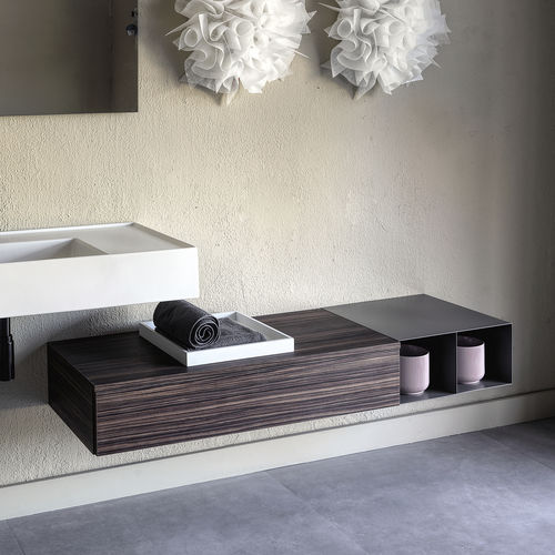 Wandhängender Waschtisch-Unterschrank - SOL6B - Scarabeo Ceramiche - Holz / modern / ohne Tür
