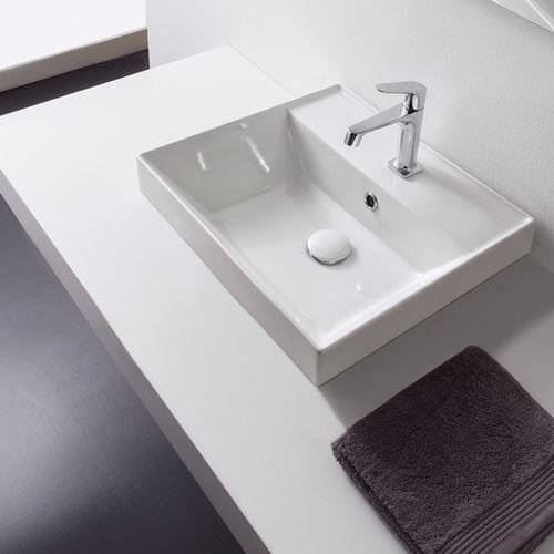 Einbauwaschbecken - 5108  - Scarabeo Ceramiche - Keramik / rechteckig / 1-Loch