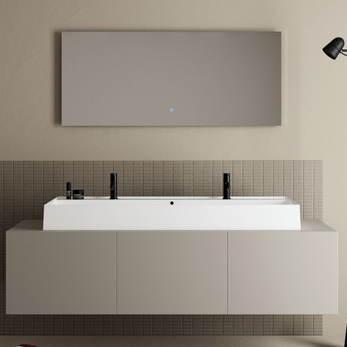 Doppelter Waschtisch-Unterschrank - PICTURE: 3061 - Scarabeo Ceramiche - wandhängend / Holz / Metall