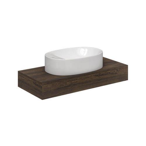 Aufsatzwaschbecken - SKINNY - Scarabeo Ceramiche - Keramik / mit integrierter Waschtischplatte / nach Maß