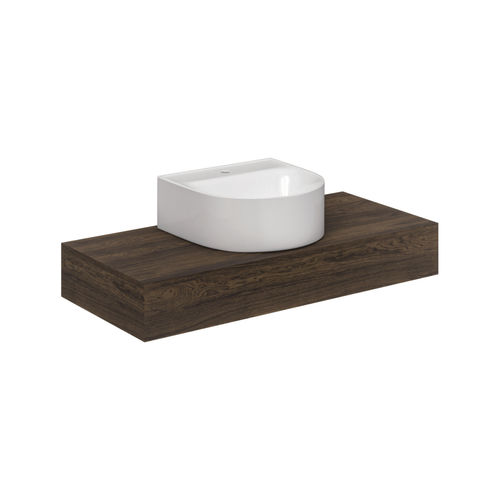 Aufsatzwaschbecken - SKINNY - Scarabeo Ceramiche - Keramik / mit integrierter Waschtischplatte / Mattfinish