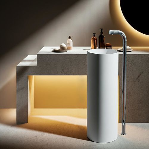 Einhebelmischer für Waschtisch - D38 - SUPERGRIF - bodenstehend / thermostatisch / verchromter Messing