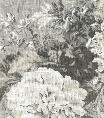 Möbelstoff - BALLAD BOUQUET PLATINUM - WAVERLY Div. of Schumacher & Co. - Blumenmotive / Leinen