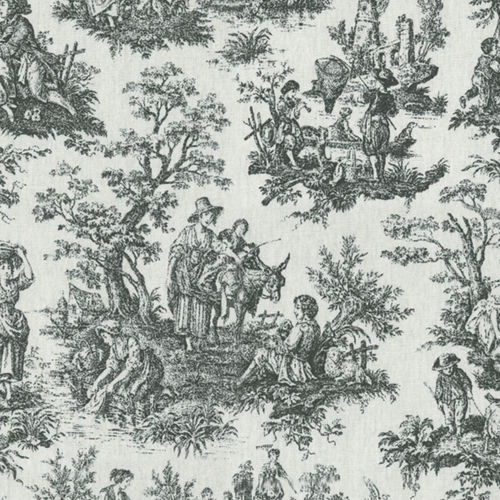 Möbelstoff - RUSTIC TOILE BLACK - WAVERLY Div. of Schumacher & Co. - Motiv / Baumwolle / Dekor