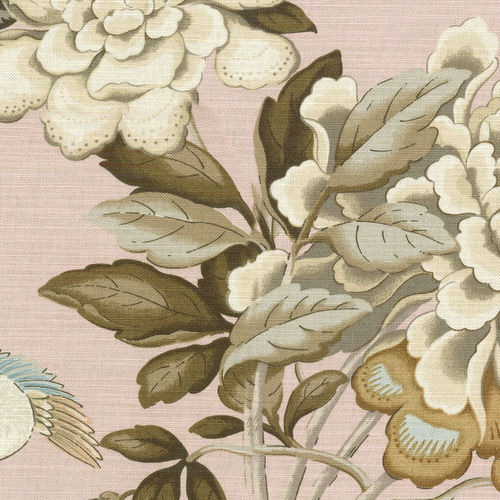 Möbelstoff - MUDAN BLUSH - WAVERLY Div. of Schumacher & Co. - Tiermuster / Blumenmotiv / Baumwolle