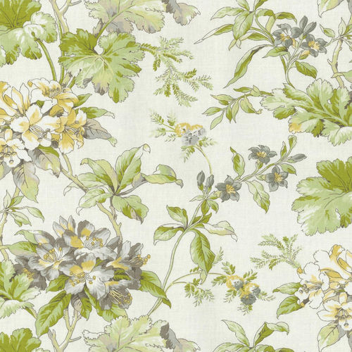 Möbelstoff - FAWN HILL PLATINUM - WAVERLY Div. of Schumacher & Co. - Blumenmotive / Baumwolle