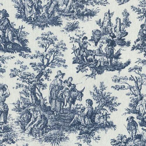 Möbelstoff - RUSTIC TOILE NAVY - WAVERLY Div. of Schumacher & Co. - individuell gestaltbar / Baumwolle / Dekor
