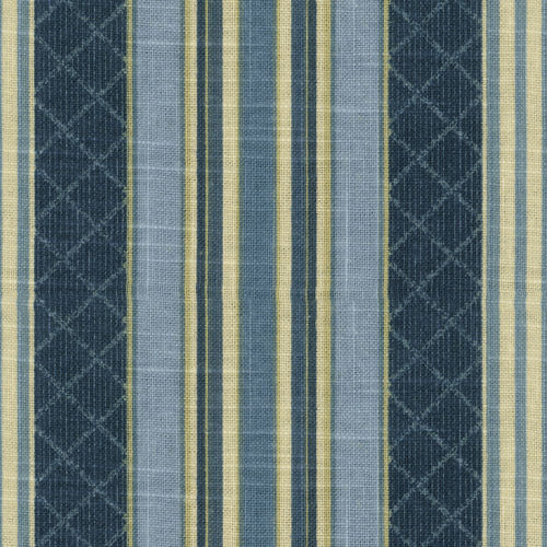 Möbelstoff - ETIENNE INDIGO - WAVERLY Div. of Schumacher & Co. - Streifenmuster / geometrisches Muster / Leinen