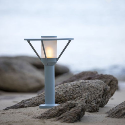 Moderner Leuchtpoller - BERMUDE - Roger Pradier - Milchglas / Aluminium / LED