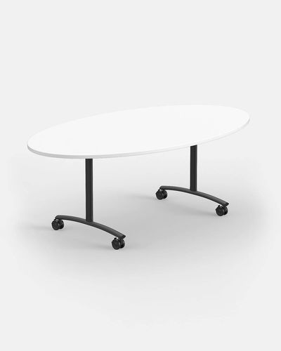 Moderner Besprechungstisch - IBEBI - MDF / melaminbeschichtet / Gestell aus Stahl