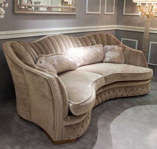 Halbrundes Sofa - SMERALDO - ZANABONI - Stil / Samt / Leder
