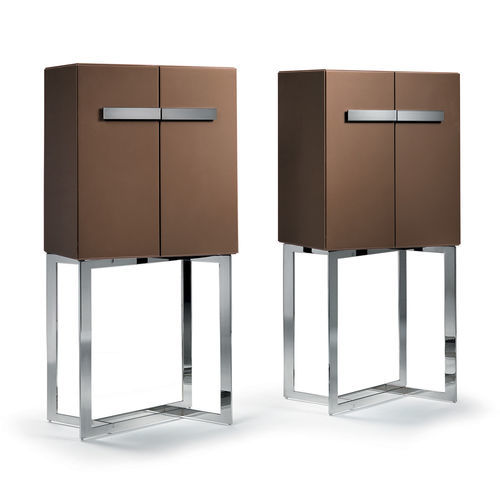 Moderner Barschrank - KANUMA - ZANABONI - Metall / mit Flügeltür / braun