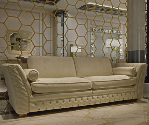 Klassisches Sofa - CAPRI - ZANABONI - Stoff / Leder / mit abnehmbarem Kissen