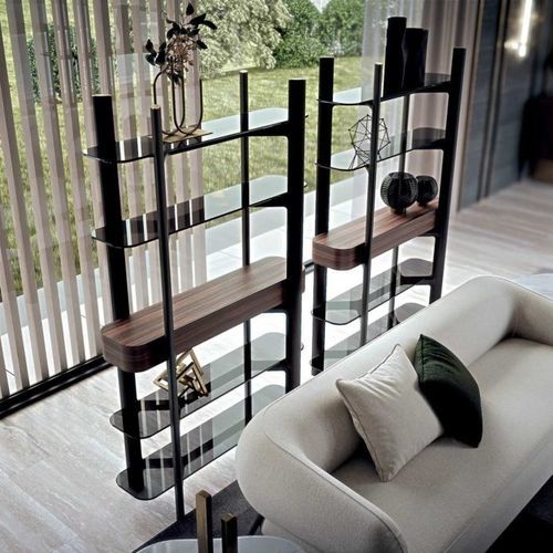 Modernes Regal - MINERVA - ZANABONI - Esche / Rauchglas / Made in Italy