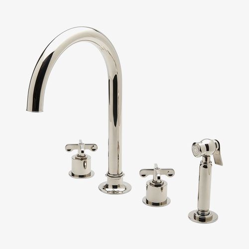 Aufsatz-Zweigriffmischer - HNKM20 - Waterworks - aus verchromtem Metall / Messing / Nickel