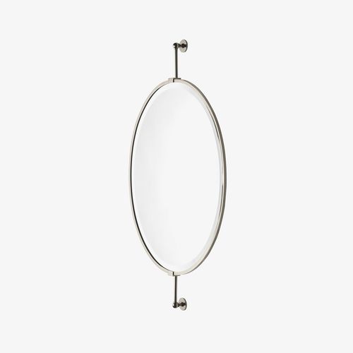 Wandmontierter Spiegel für Badezimmer - CRMR51 - Waterworks - klassisch / oval / Messing