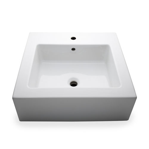 Konsole Waschbecken - LRCL80 - Waterworks - Porzellan / rechteckig / modern