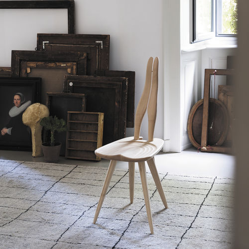Stuhl / originelles Design - FENIS CM - Zanotta - für den Innenraum / Ahornholz / Gestell aus Ahorn