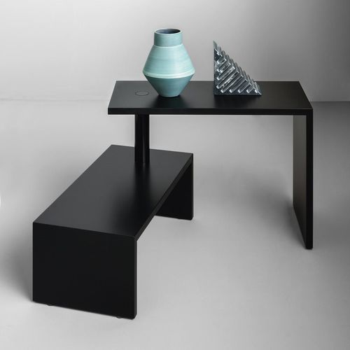 Moderner Couchtisch - BASELLO - Zanotta - MDF / Stahl / Gestell aus lackiertem MDF