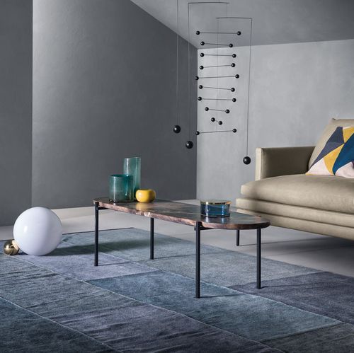 Moderner Couchtisch - NIOBE - Zanotta - Marmor / Gestell aus Stahl / oval