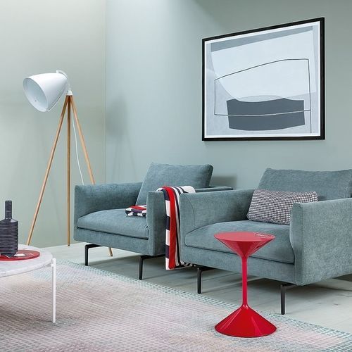 Moderner Sessel - FLAMINGO - Zanotta - Stoff / Leder / Stahl