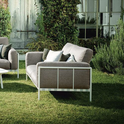 Modernes Sofa - PARCO - Zanotta - für Außenbereich / abperlendes Gewebe / mit Armlehnen