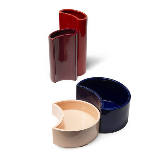 Moderne Vase - V-BOL - Zanotta - Glas / Tisch / blau