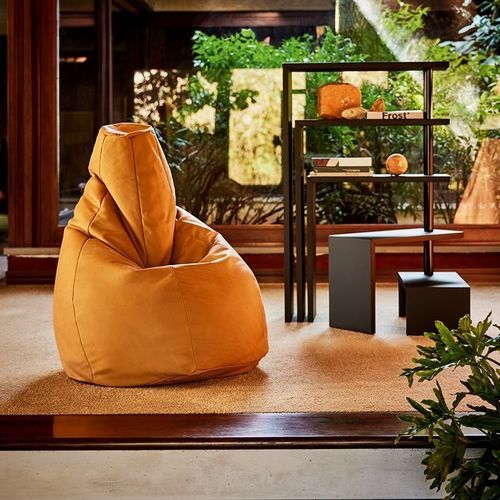 Sitzsack / originelles Design - SACCO - Zanotta - Leder / Stoff / Polystyrol