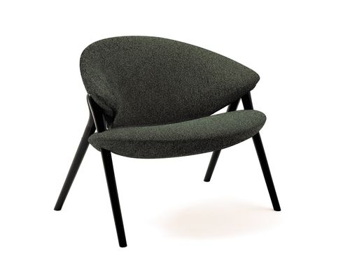 Moderner Sessel - OLIVA - Zanotta - Stoff / Leder / Ahornholz