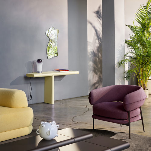 Moderner Sessel - NENA LOUNGE - Zanotta - Leder / Polyurethanschaum / Stoff