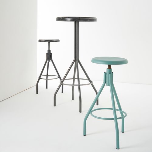 Moderner Barhocker - JOOKE - ZAVA SRL - Eisen / drehbar / höhenverstellbar