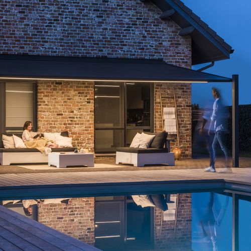 Vordach für Terrassen - LAPURE - RENSON - modern / schräg