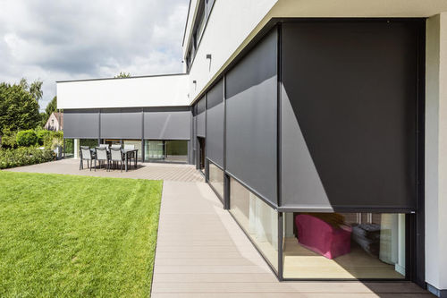 Jalousie für Verandas - PANOVISTA®  - RENSON - Segeltuch / Aluminium / für Außenbereich