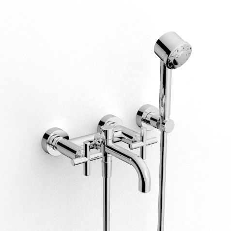 Zweigriffmischer für Badewanne - 4701 GVP-120 - ZAZZERI - wandmontiert / aus verchromtem Metall / für Badezimmer